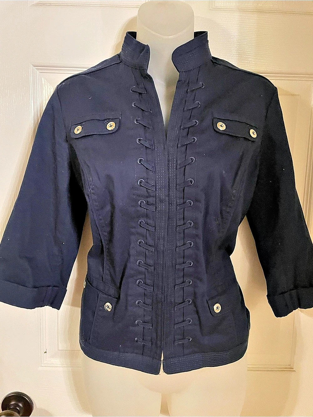 dressbarn Women's Utility Jacket Blue Size Medium